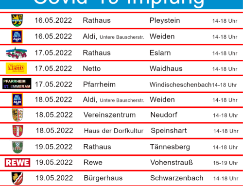 Mobiles Impfen am  17.05. im Pfarrheim Windischeschenbach